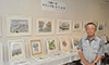 温かみのある水彩画作品50点を展示中